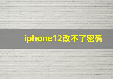 iphone12改不了密码