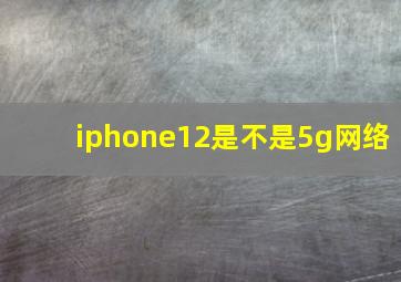 iphone12是不是5g网络