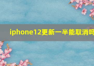 iphone12更新一半能取消吗