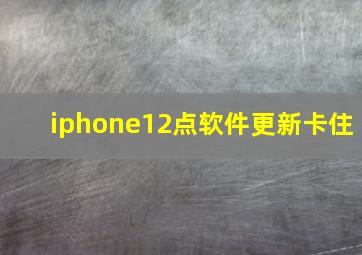 iphone12点软件更新卡住