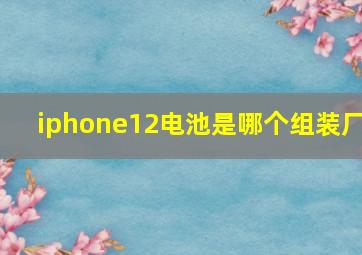 iphone12电池是哪个组装厂