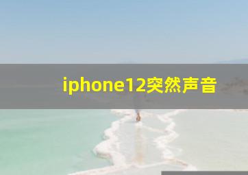 iphone12突然声音