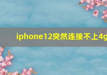 iphone12突然连接不上4g