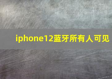 iphone12蓝牙所有人可见