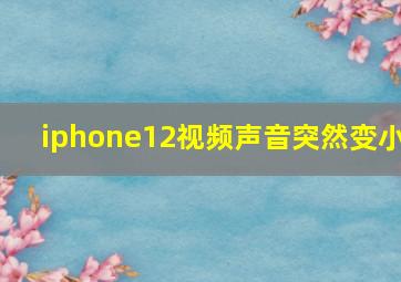 iphone12视频声音突然变小