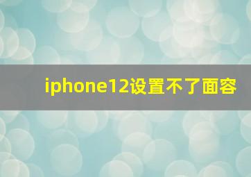 iphone12设置不了面容