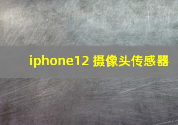 iphone12 摄像头传感器