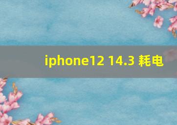 iphone12 14.3 耗电