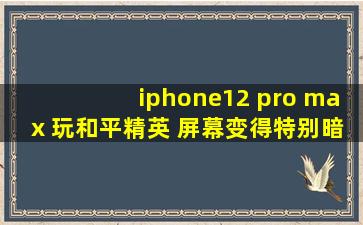 iphone12 pro max 玩和平精英 屏幕变得特别暗