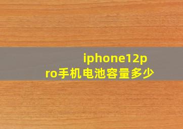 iphone12pro手机电池容量多少