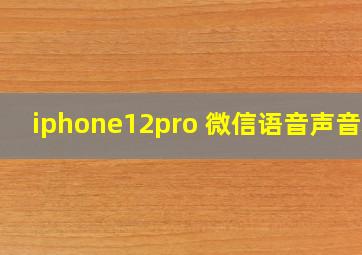 iphone12pro 微信语音声音小