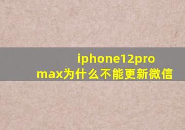 iphone12pro max为什么不能更新微信