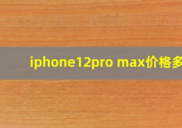 iphone12pro max价格多少