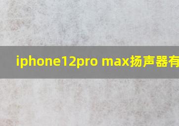 iphone12pro max扬声器有几个