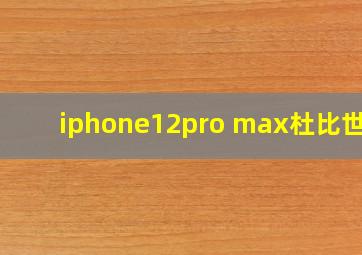 iphone12pro max杜比世界