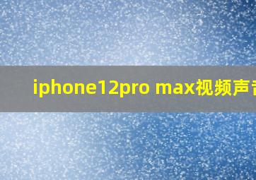 iphone12pro max视频声音小