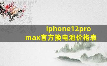 iphone12promax官方换电池价格表