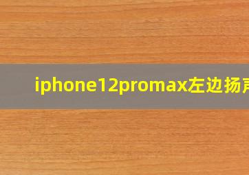 iphone12promax左边扬声器