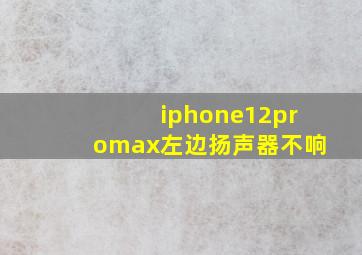 iphone12promax左边扬声器不响