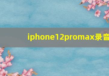 iphone12promax录音