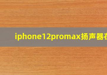 iphone12promax扬声器在哪