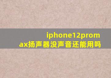 iphone12promax扬声器没声音还能用吗