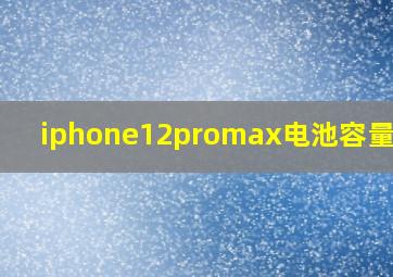 iphone12promax电池容量多大