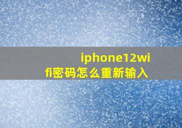 iphone12wifi密码怎么重新输入