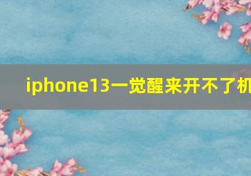 iphone13一觉醒来开不了机