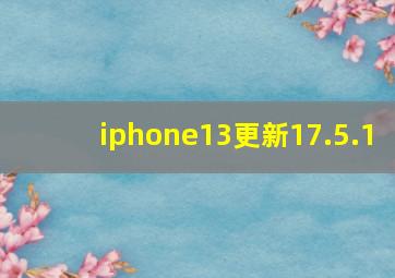 iphone13更新17.5.1