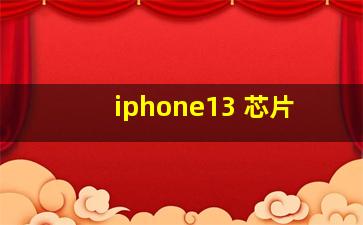 iphone13 芯片