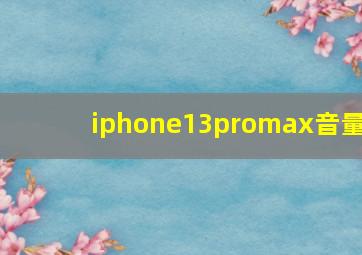 iphone13promax音量