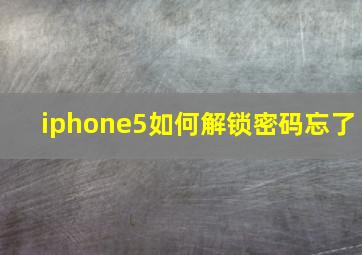 iphone5如何解锁密码忘了