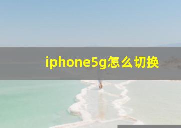 iphone5g怎么切换