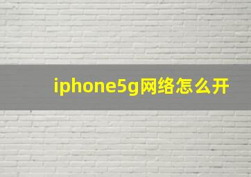 iphone5g网络怎么开