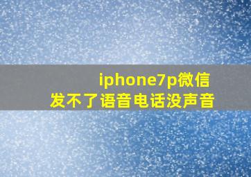 iphone7p微信发不了语音电话没声音