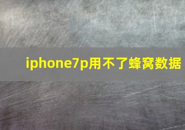 iphone7p用不了蜂窝数据