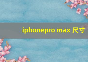 iphonepro max 尺寸