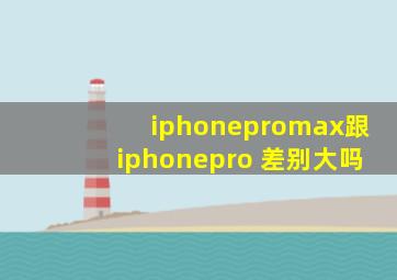 iphonepromax跟iphonepro 差别大吗