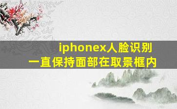 iphonex人脸识别一直保持面部在取景框内