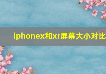 iphonex和xr屏幕大小对比