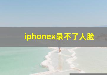 iphonex录不了人脸