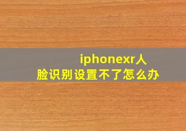 iphonexr人脸识别设置不了怎么办