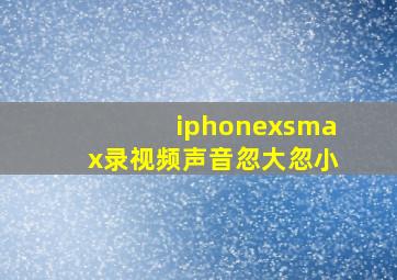 iphonexsmax录视频声音忽大忽小