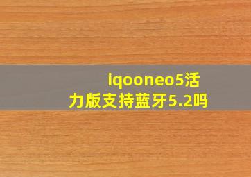 iqooneo5活力版支持蓝牙5.2吗