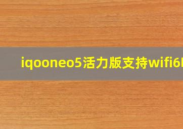 iqooneo5活力版支持wifi6吗