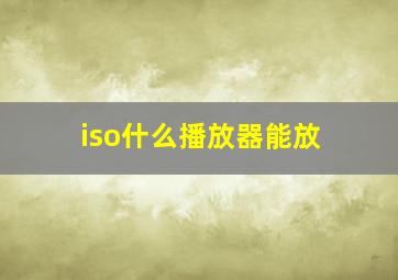 iso什么播放器能放