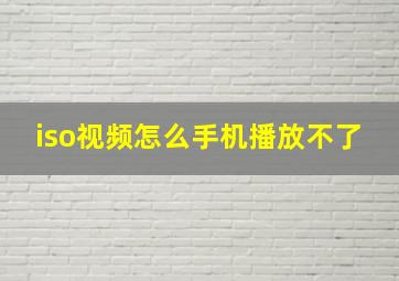 iso视频怎么手机播放不了