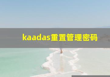 kaadas重置管理密码