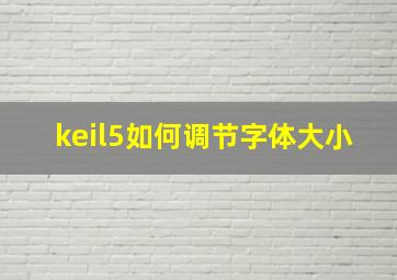 keil5如何调节字体大小